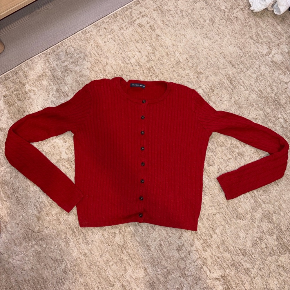 Brandy Melville Scarlet Button-Up Cardigan